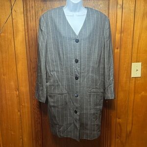 Ellen Tracy Charcoal Pinstripe Blazer Size 16‎